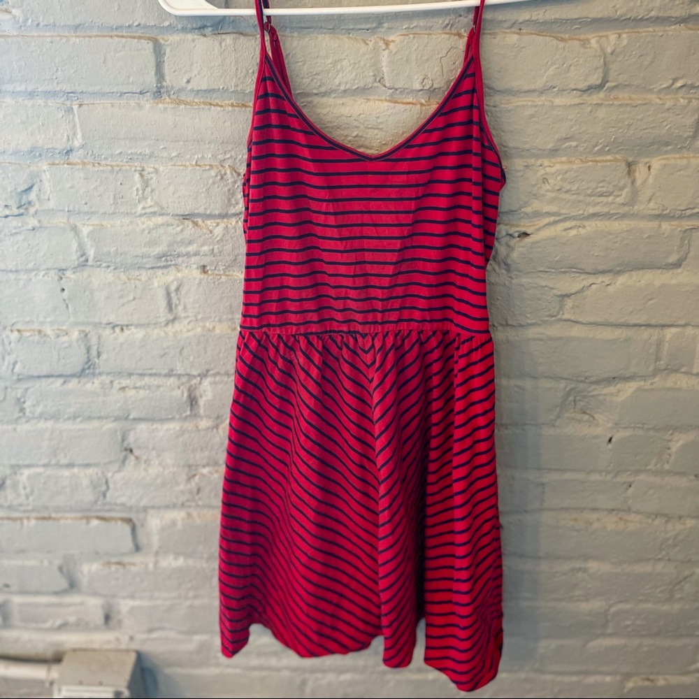 Red and blue mini sundress